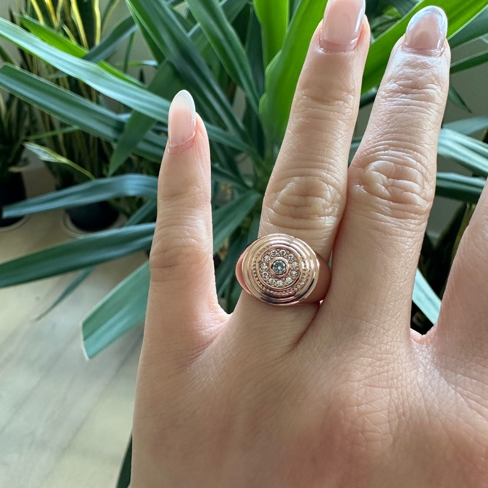 LUV AJ signet ring in rose gold